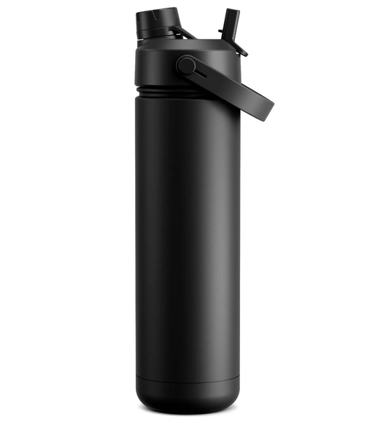 AquiorFilters Dark Knight Stainless Steel Insulated Water Bottle with 2-in-1 Straw & Spout Lid – 26oz