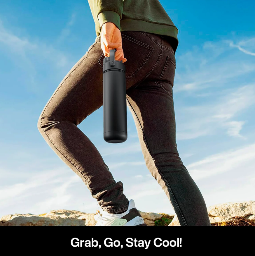 AquiorFilters Dark Knight Stainless Steel Insulated Water Bottle with 2-in-1 Straw & Spout Lid – 26oz