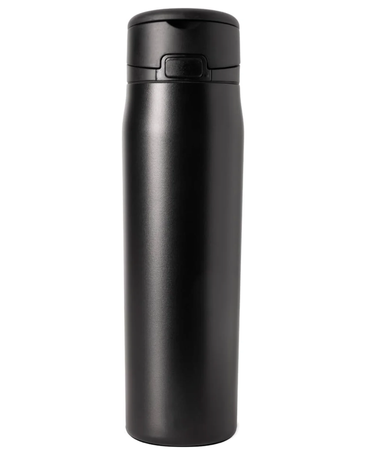 AquiorFilters Mesa Loop Stainless Steel Water Bottle with Straw – 24oz Midnight Black, Cupholder Friendly