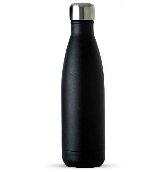 AquiorFilters Triple-Wall Black Insulated Water Bottle – 17oz Stainless Steel, Leak-Proof, Cold 24H / Hot 12H